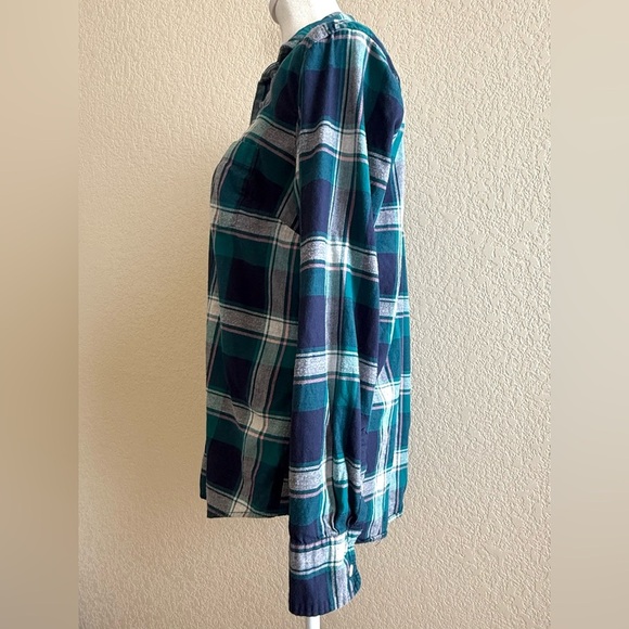 J.Crew Boyfriend Flannel Shirt – Sammy Plaid (Jade/Coral) – XS - Picture 3 of 6